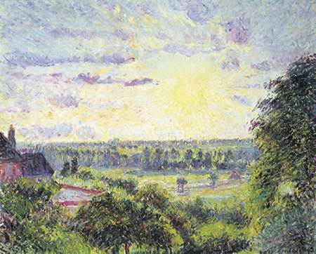Wall Art Painting id:184966, Name: Sunset at Eragny, Artist: Pissarro, Camille