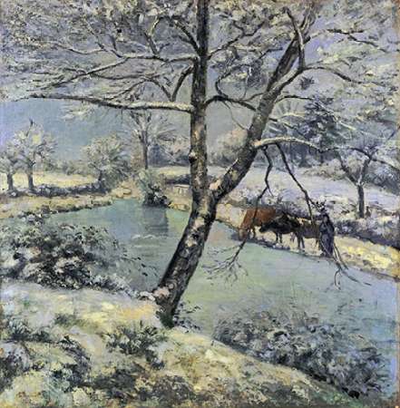 Art Print: Winter at Montfoucault with Snow, 1875