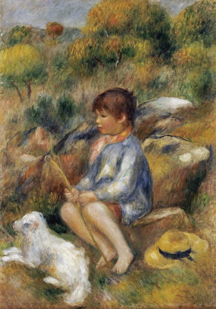 Wall Art Painting id:89156, Name: Young Boy By a Brook, Artist: Renoir, Pierre-Auguste