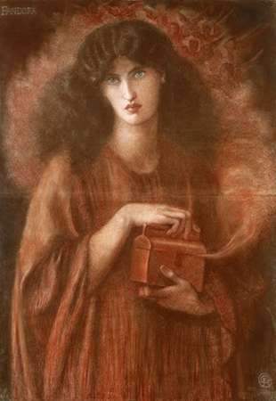 Wall Art Painting id:184983, Name: Pandora, Artist: Rossetti, Dante Gabriel