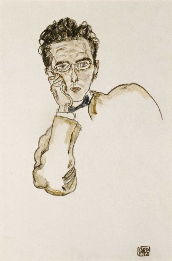 Wall Art Painting id:89198, Name: Portrait of The Art Dealer Paul Wengraf, Artist: Schiele, Egon