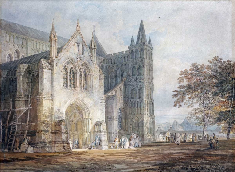 Wall Art Painting id:89258, Name: The North Porch of Salisbury Cathedral, Artist: Turner, Joseph M.W.