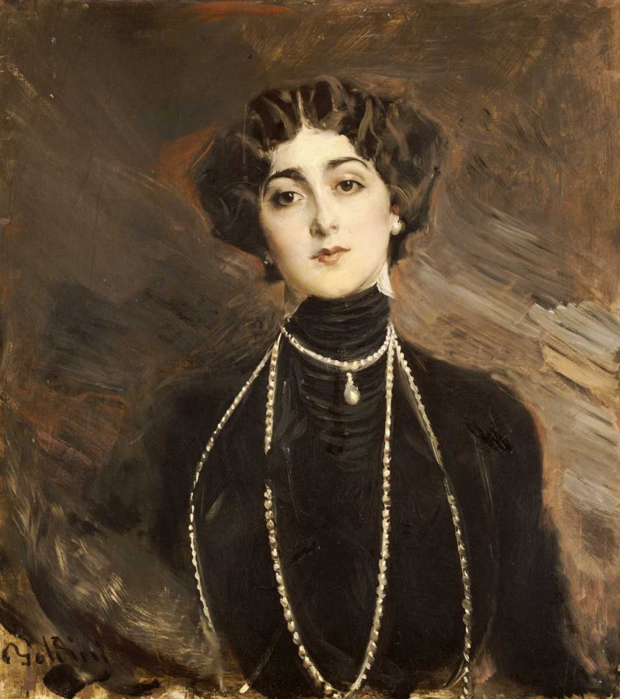 Wall Art Painting id:89392, Name: Portrait of Lina Cavalieri, Artist: Boldini, Giovanni