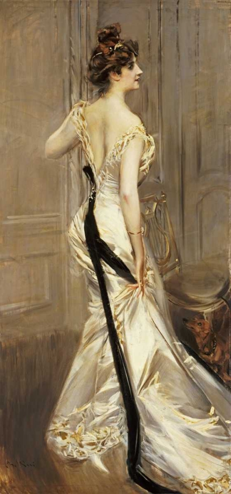 Wall Art Painting id:89394, Name: The Black Sash, Artist: Boldini, Giovanni