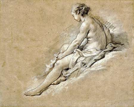 Wall art: A Nude Girl Seated, by Boucher, Francois