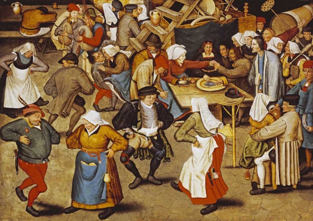 Wall art: The Indoor Wedding Dance, by Bruegel, Pieter the Elder