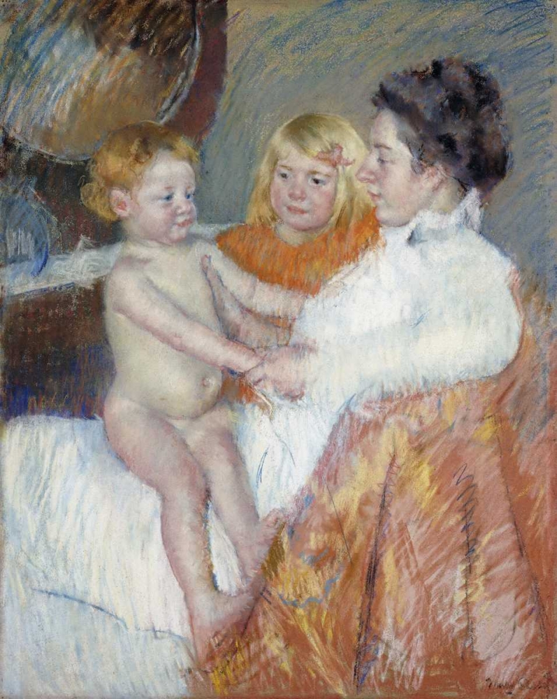 Wall Art Painting id:89445, Name: Mother, Sara and The Baby, Artist: Cassatt, Mary