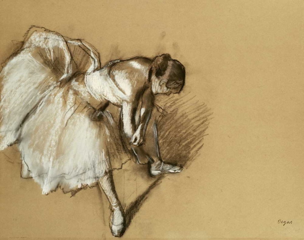Wall art: Dancer Adjusting Her Shoe, by Degas, Edgar