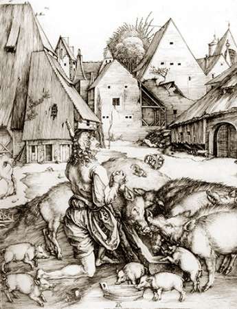Wall Art Painting id:185157, Name: The Prodigal Son, Artist: Durer, Albrecht