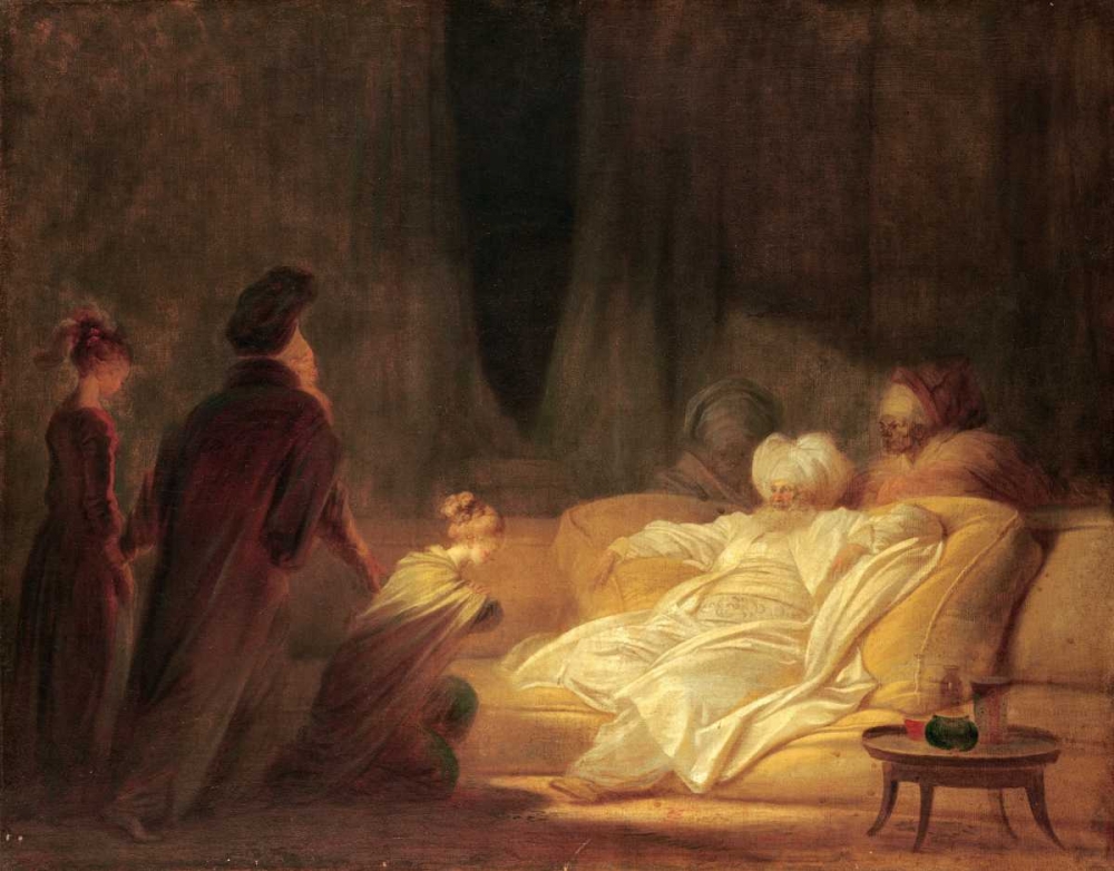 Wall Art Painting id:89576, Name: Le Pacha, Artist: Fragonard, Jean Honore