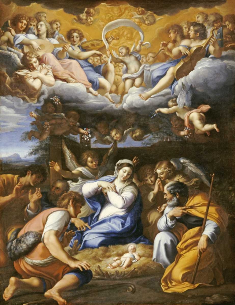 Wall Art Painting id:89578, Name: The Adoration of The Shepherds, Artist: French School