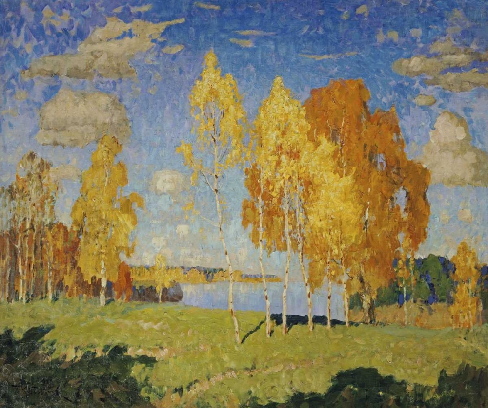 Art Print: Landscape With Birch Trees