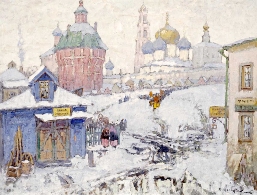 Wall art: Townscape In Winter, by Gorbatov, Konstantin Ivanovich
