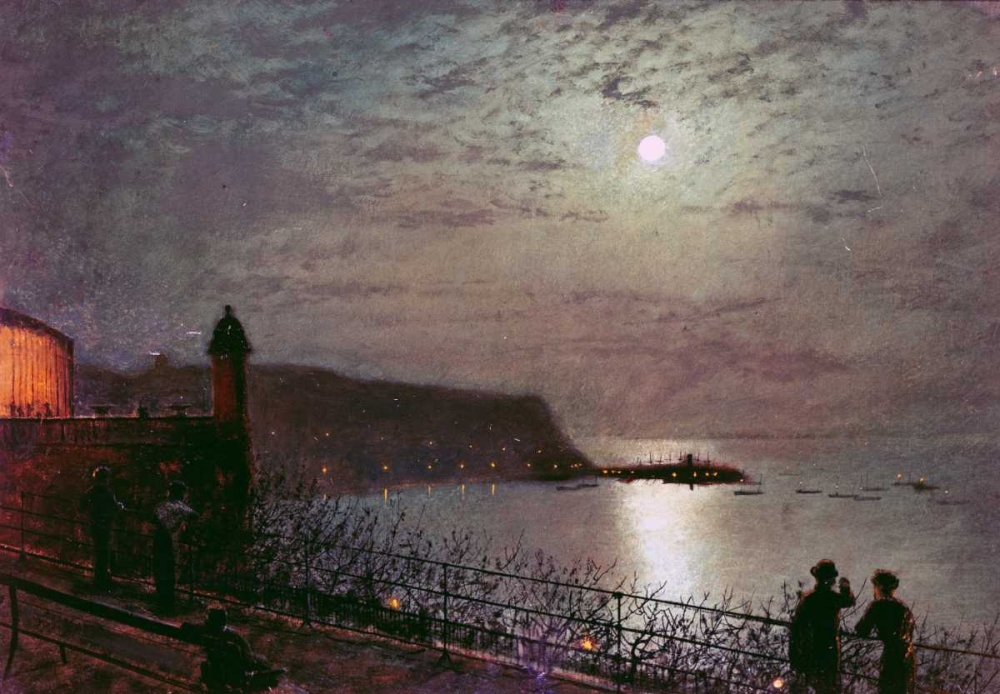 Wall Art Painting id:89622, Name: Scarborough By Moonlight, Artist: Grimshaw, John Atkinson
