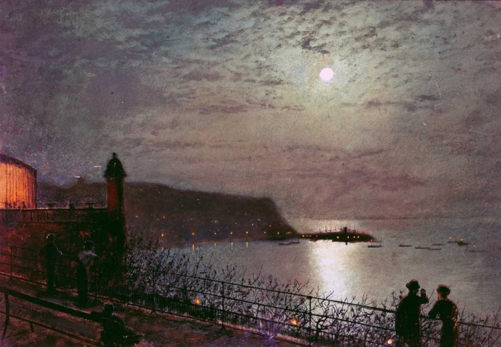 Wall Art Painting id:89622, Name: Scarborough By Moonlight, Artist: Grimshaw, John Atkinson