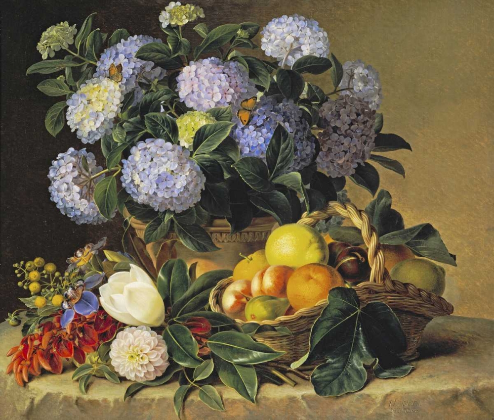 Wall Art Painting id:89699, Name: Hydrangea In An Urn, Artist: Jensen, Johan Laurents