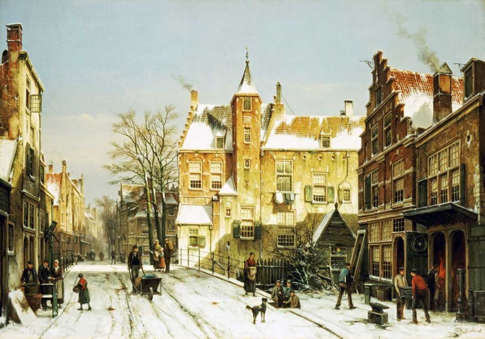 Art Print: A Dutch Village In Winter