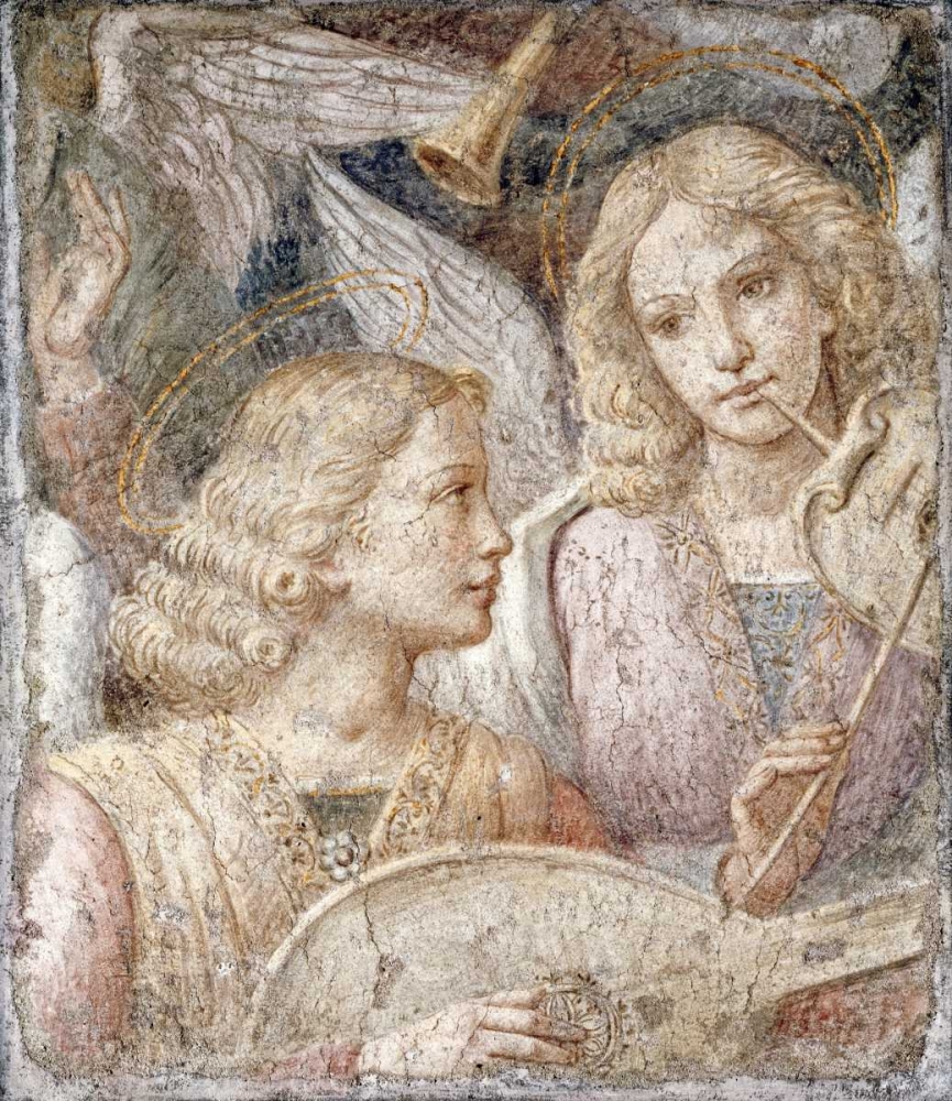 Wall Art Painting id:89777, Name: Music Making Angels - a Fragment, Artist: Luini, Bernardino
