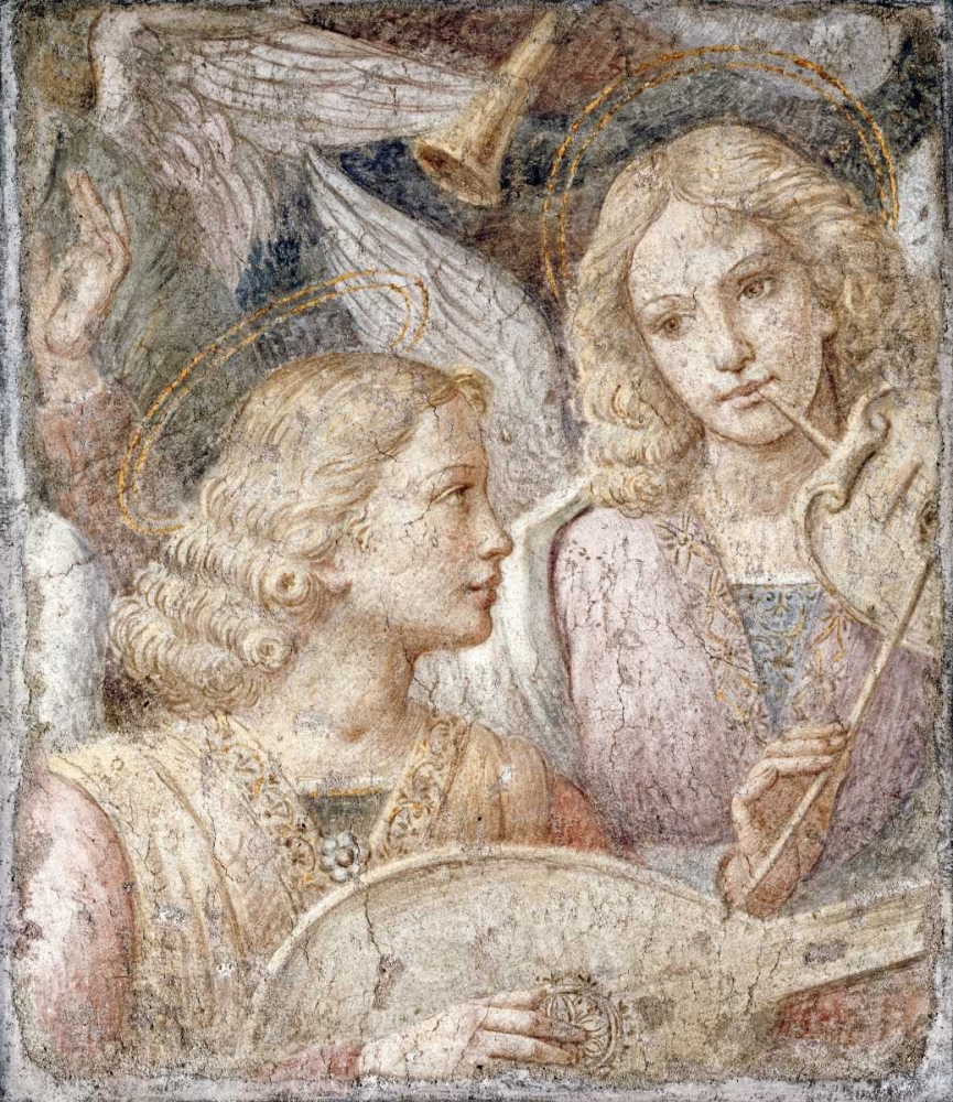 Wall art: Music Making Angels - a Fragment, by Luini, Bernardino