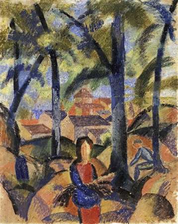 Wall Art Painting id:185332, Name: Women Collecting Brushwood, Artist: Macke, August