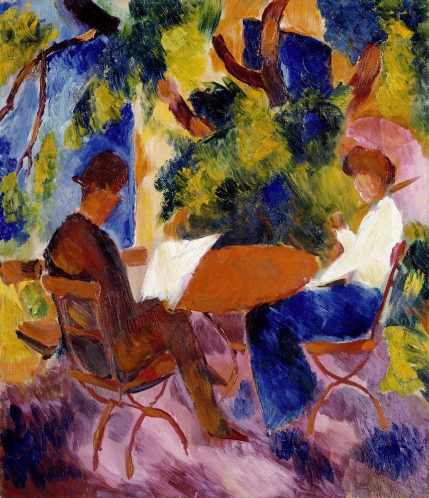 Wall Art Painting id:89780, Name: At The Garden Table, Artist: Macke, August