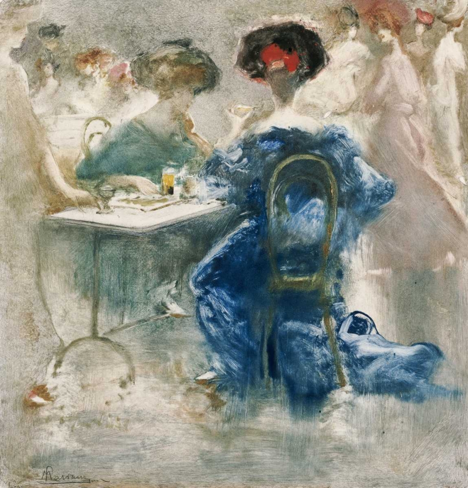 Wall art: Two Elegant Ladies, by Mariani, Pompeo