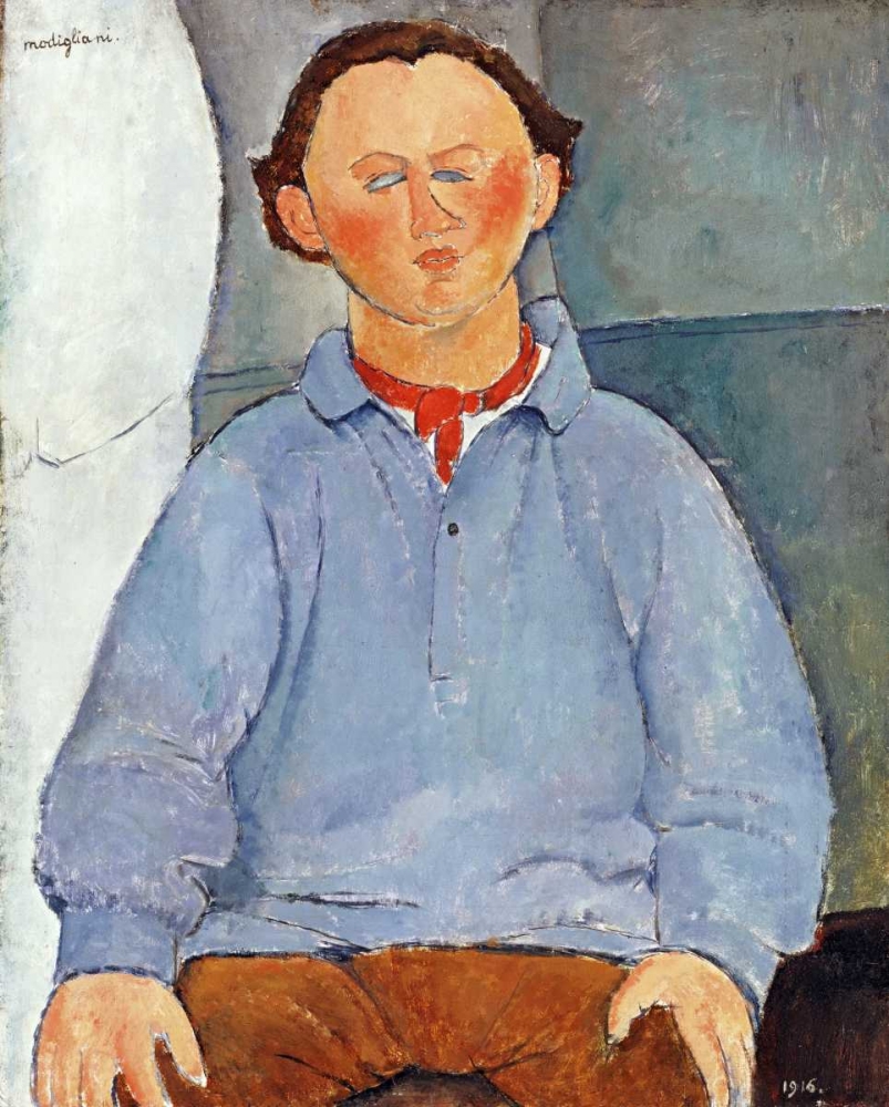 Wall Art Painting id:89827, Name: Portrait of Sculptor Oscar Miestchanioff, Artist: Modigliani, Amedeo