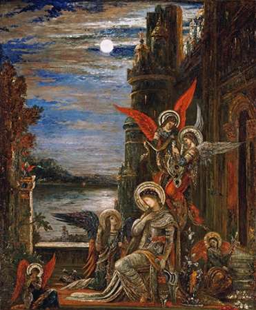 Wall Art Painting id:185354, Name: Saint Cecilia. (The Angels Announcing Her Coming Martyrdom), Artist: Moreau, Gustave