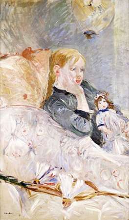 Wall Art Painting id:185358, Name: Young Girl With a Puppet, Artist: Morisot, Berthe