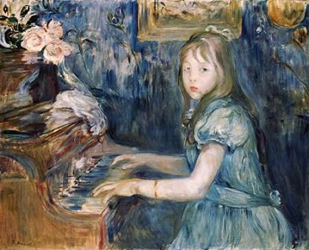Wall Art Painting id:185359, Name: Lucie Leon at The Piano, Artist: Morisot, Berthe
