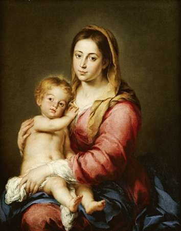 Wall Art Painting id:185362, Name: The Virgin and Child, Artist: Murillo, Bartolome Esteban