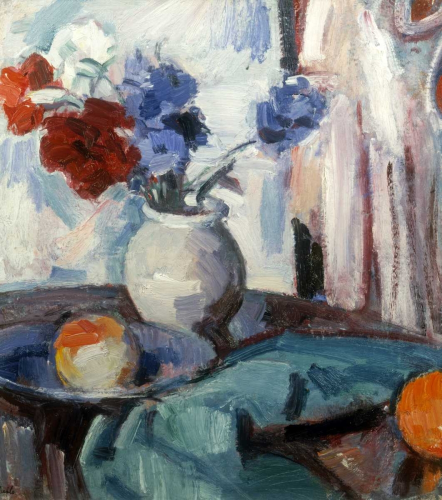 Wall Art Painting id:89878, Name: Mixed Carnations and Cornflowers, Artist: Peploe, Samuel John