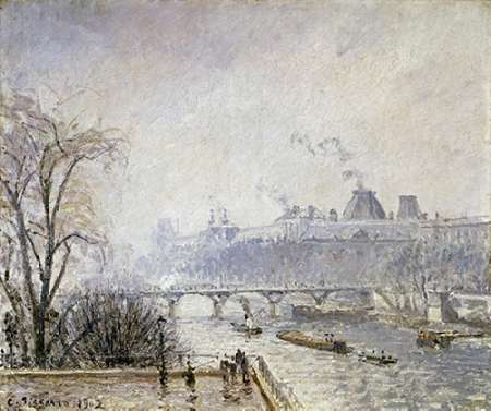 Art Print: The Louvre and The Seine From The Pont Neuf - Morning Mist