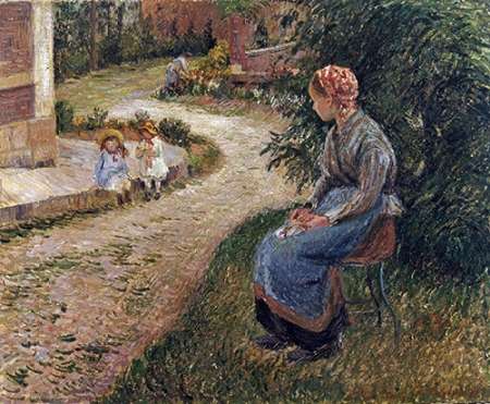 Art Print: The Maid Sitting In The Garden at Eragny