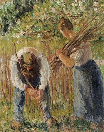 Art Print: Farm Labourers Planting Stakes