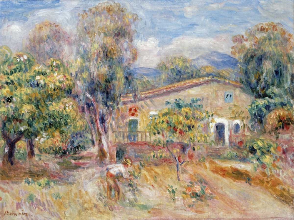 Wall Art Painting id:89935, Name: Collettes Farmhouse, Cagnes, Artist: Renoir, Pierre-Auguste