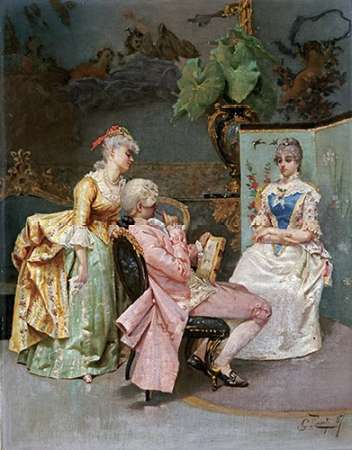 Wall Art Painting id:185420, Name: The Sitting, Artist: Rosati, Giulio