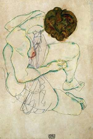 Wall art: Seated Nude Woman, by Schiele, Egon