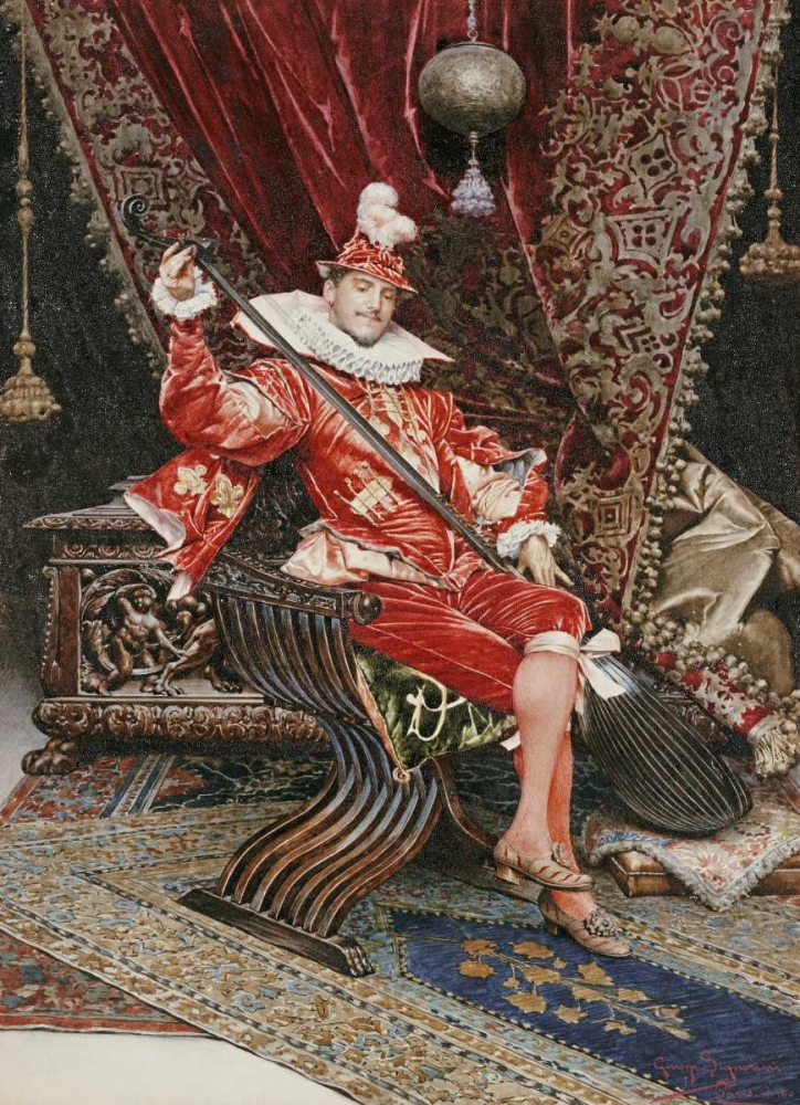 Wall Art Painting id:90013, Name: Madrigale, Artist: Signorini, Giuseppe