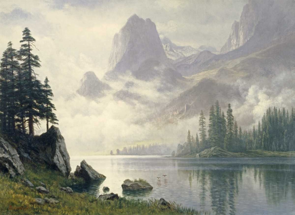 Wall Art Painting id:90194, Name: Mountain Out of The Mist, Artist: Bierstadt, Albert