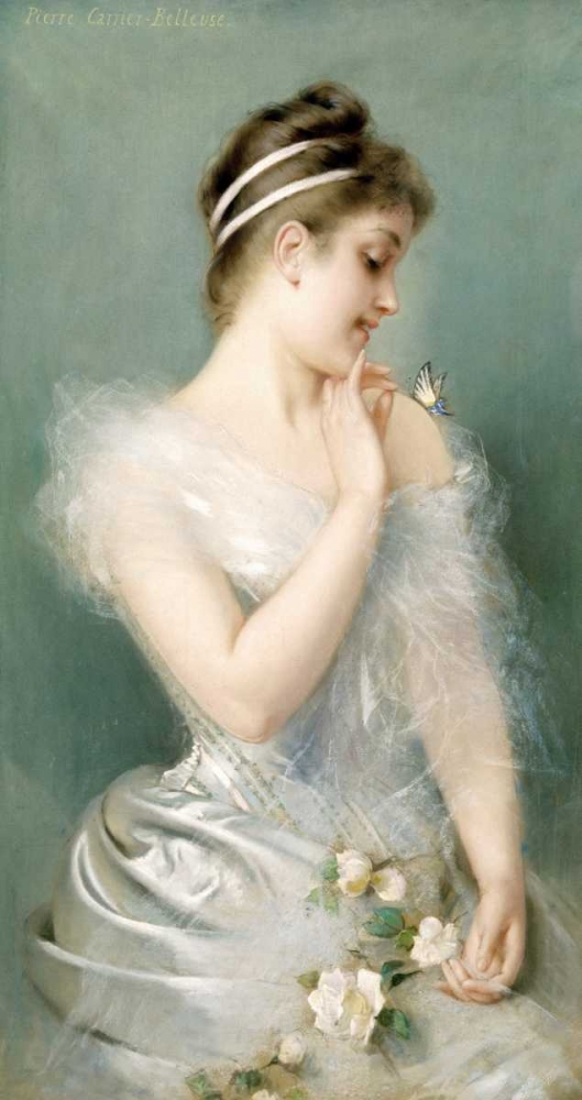 Wall Art Painting id:90267, Name: The Butterfly, Artist: Carrier-Belleuse, Pierre