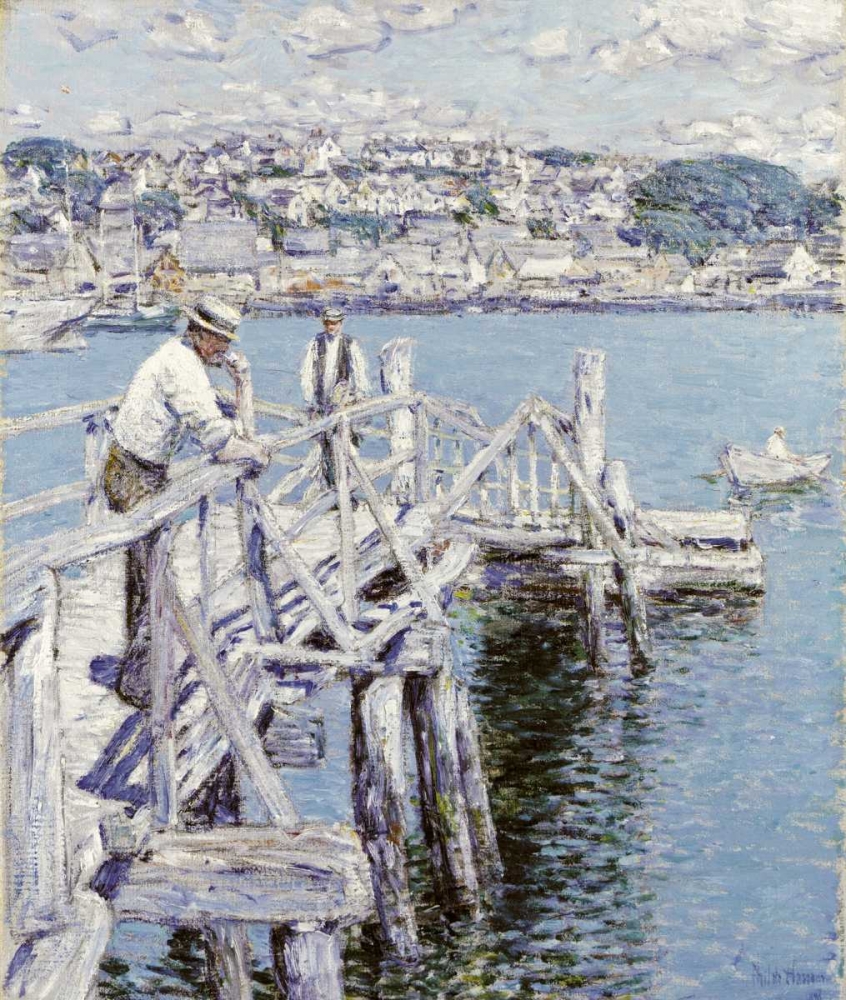 Wall Art Painting id:90377, Name: Dock Scene, Gloucester, Artist: Hassam, Childe