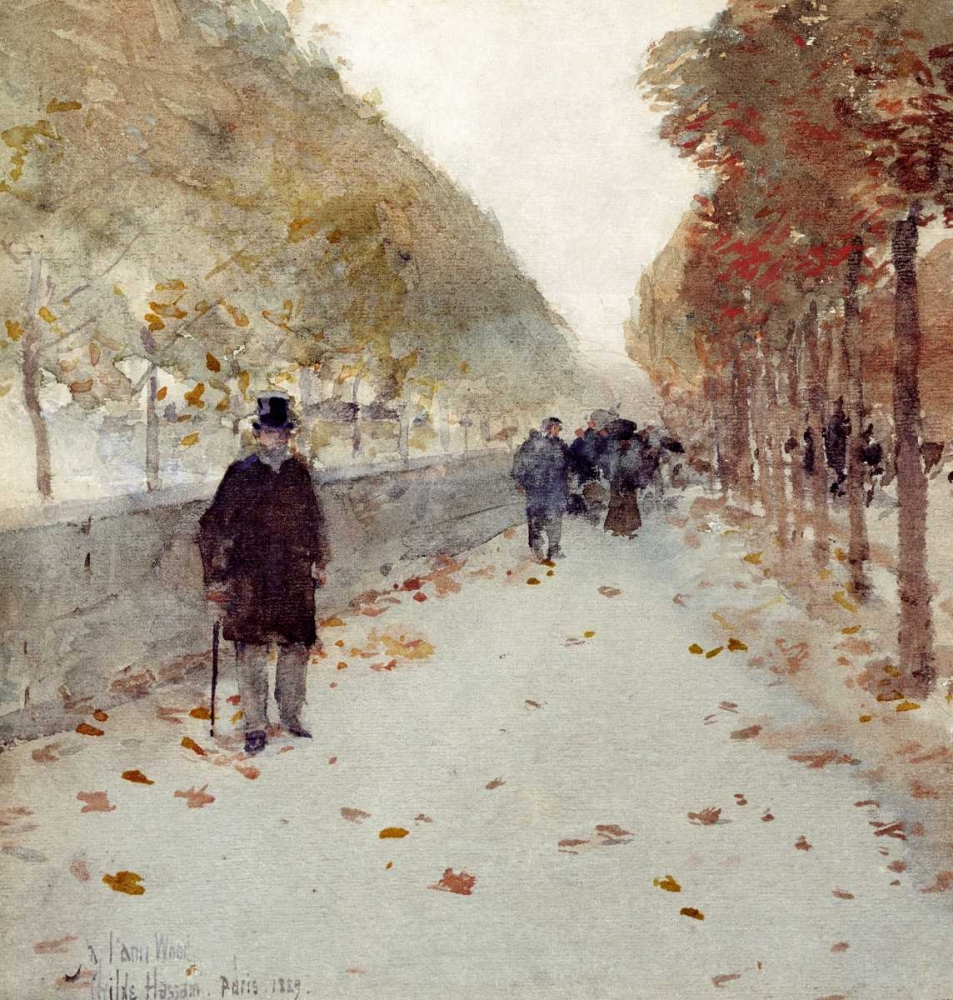 Wall Art Painting id:90379, Name: Quai Du Louvre, Artist: Hassam, Childe
