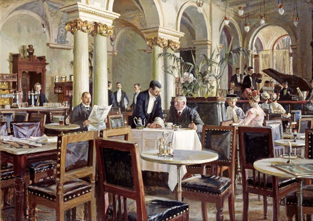 Wall art: Cafe In Copenhagen, by Henningsen, Frants