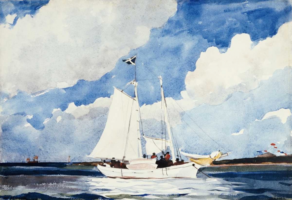 Wall Art Painting id:90417, Name: Fishing Schooner, Nassau, Artist: Homer, Winslow