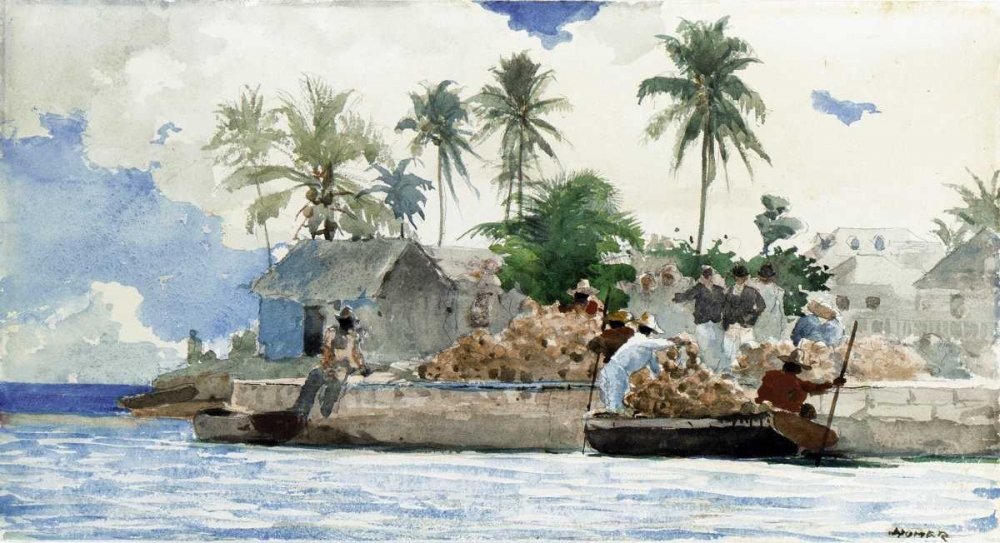 Art Print: Sponge Fishermen, Bahamas