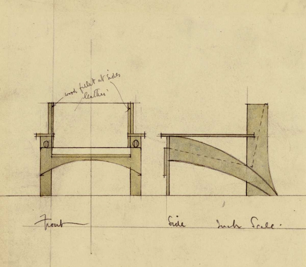 Wall Art Painting id:90476, Name: Design For Armchair In Oak, Artist: Mackintosh, Charles Rennie