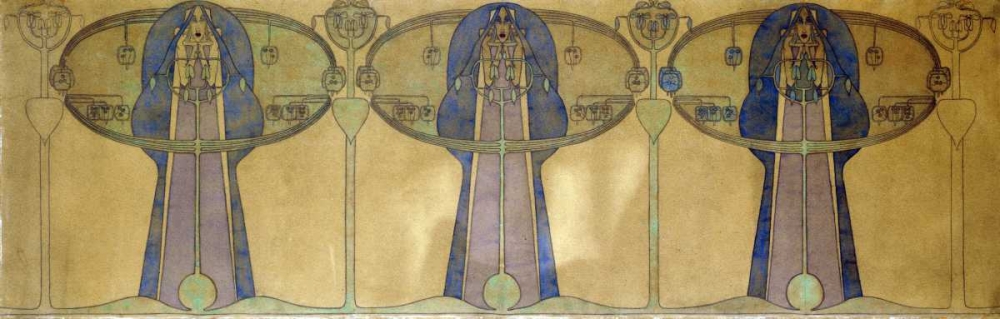 Wall art: Design For a Decorative Frieze, by MacNair, Frances MacDonald