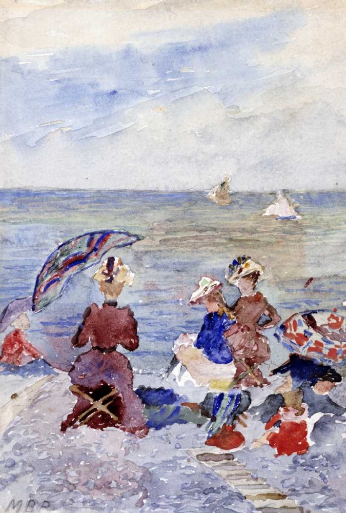 Art Print: Figures on The Beach