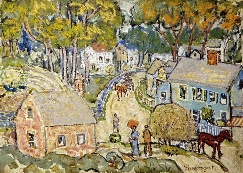 Wall art: A New England Village, by Prendergast, Maurice Brazil